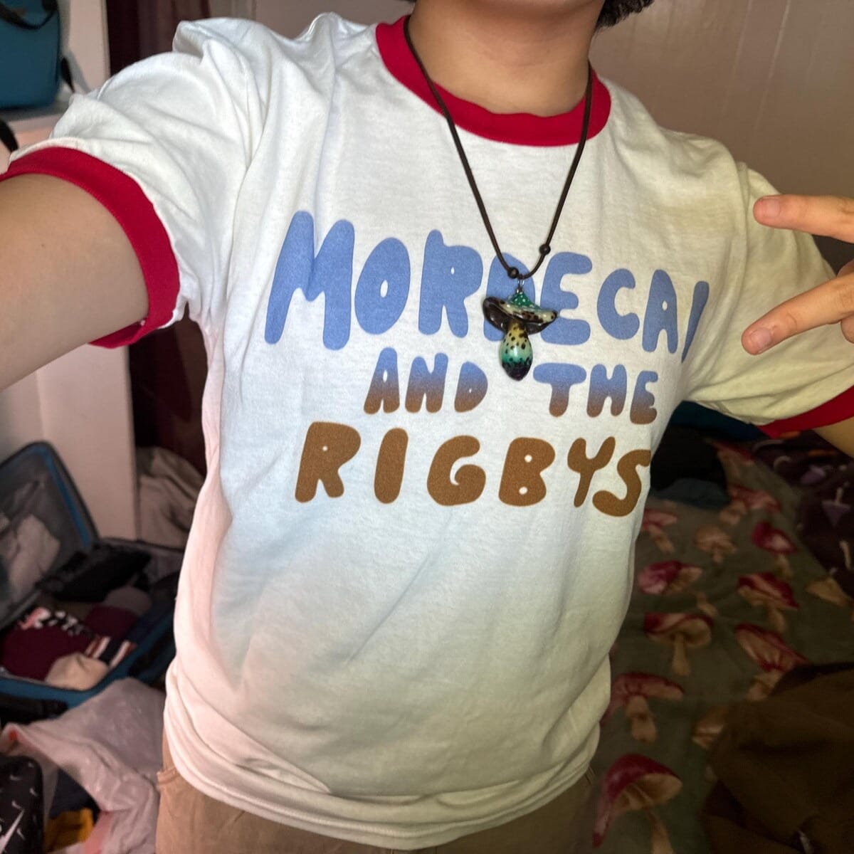 Mordecai and the Rigbys Ringer Tee, Unisex Ringer T-shirt, Mordecai and the Rigbys Shirt — view 4