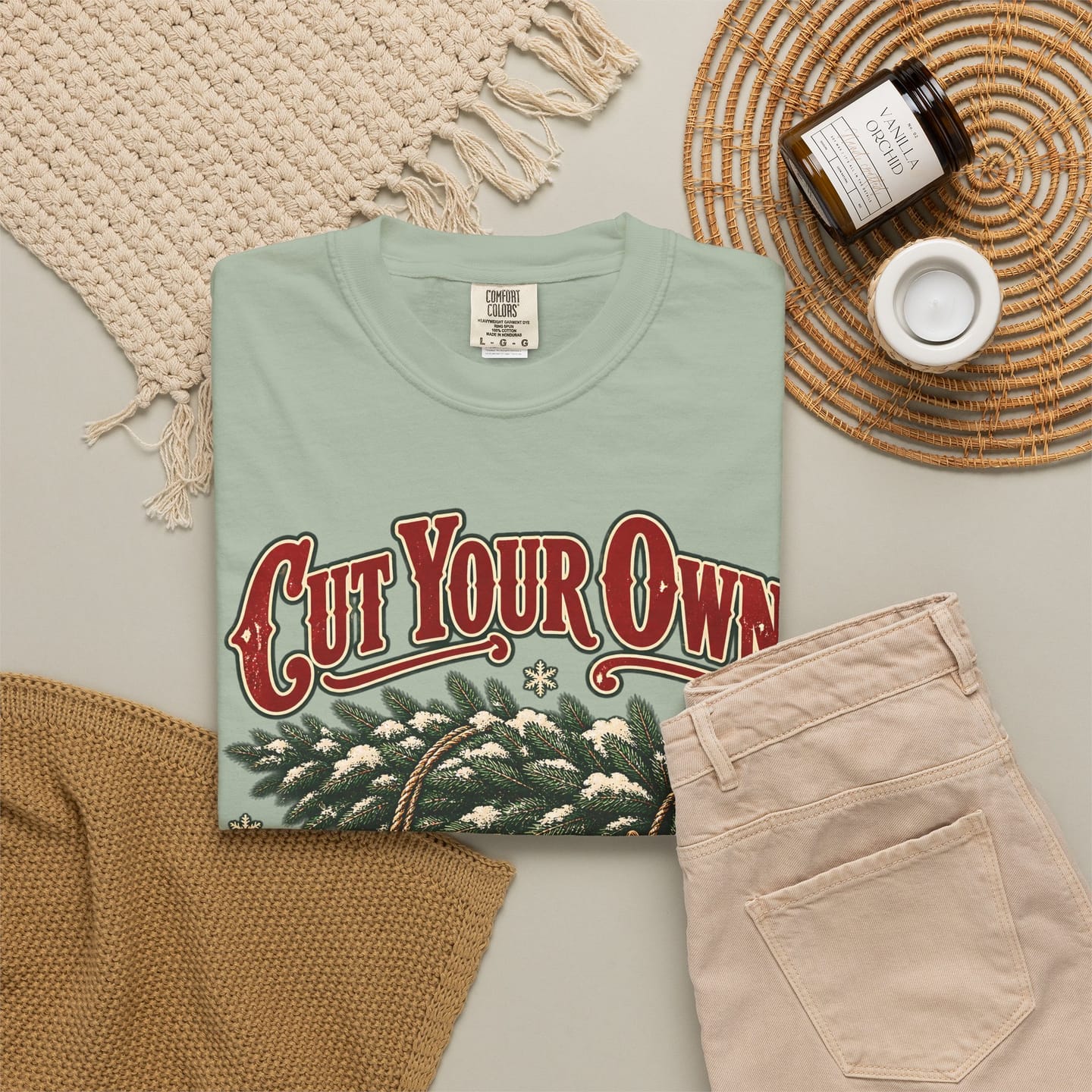 Christmas Tree Farm Shirt, Cut Your Own Christmas Tree Vintage Tee, Retro Sled and Saw Country Christmas Graphic Tee — view 19