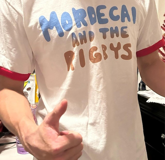 Click to view full screen Mordecai and the Rigbys Ringer Tee, Unisex Ringer T-shirt, Mordecai and the Rigbys Shirt photo review